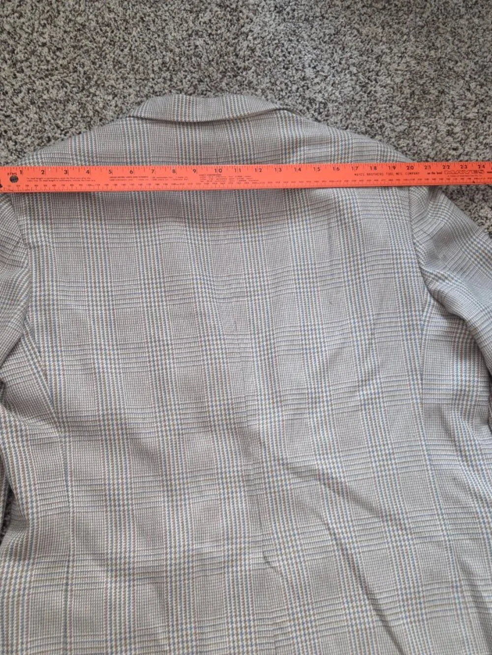 Vintage Orvis Blazer Mens 44R Tan Blue Wool Tweed Houndstooth Check USA Made